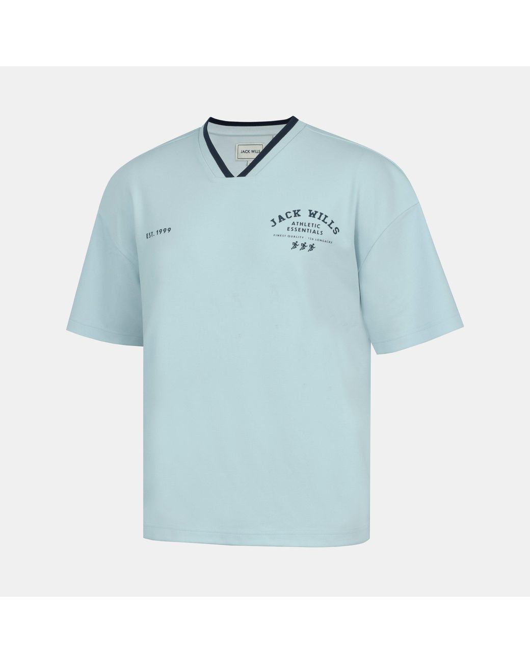Jack Wills Blue V-Neck Short Sleeve Oversized T-Shirt for men