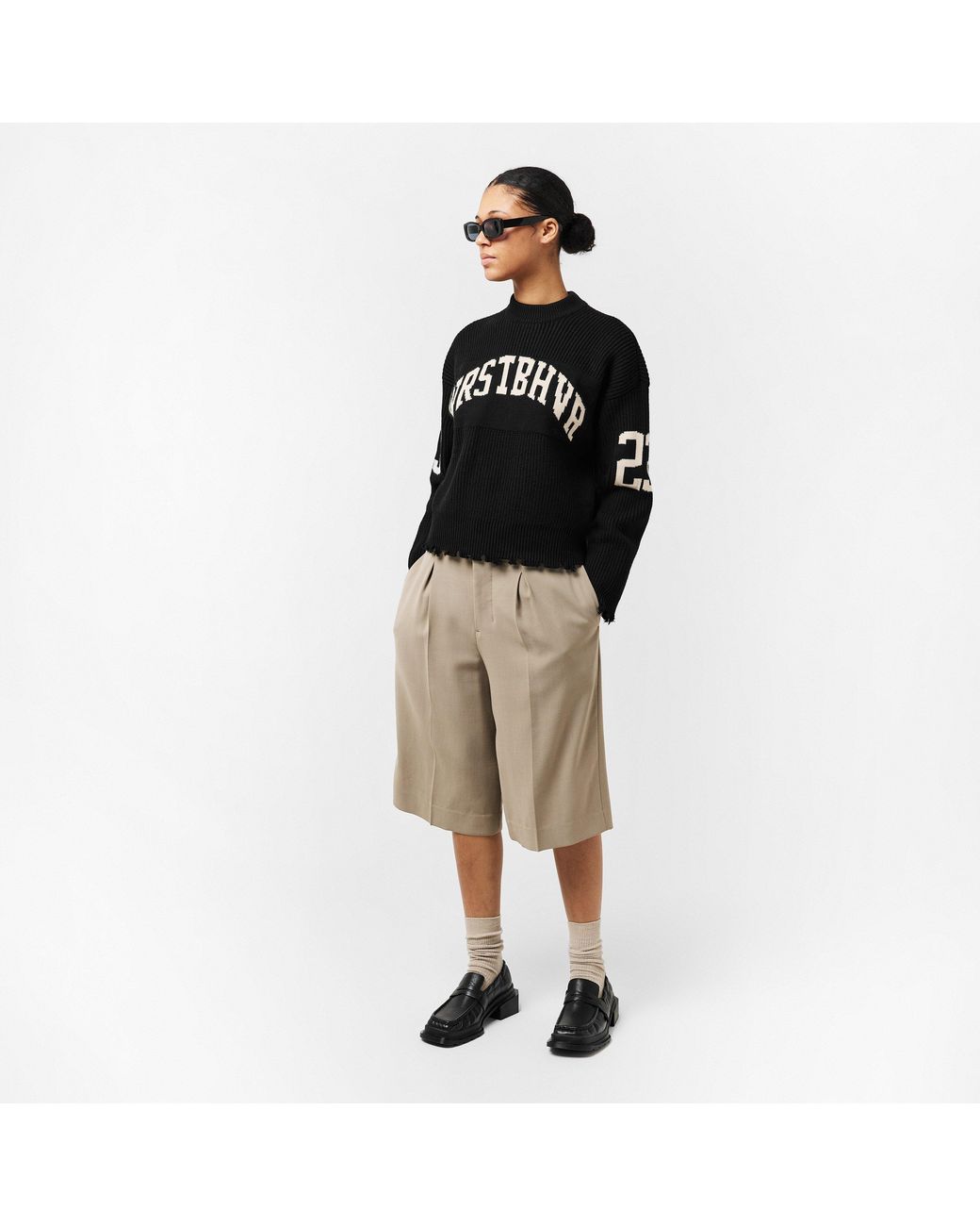 WRSTBHVR Black Minimalist Crew Neck Jumper