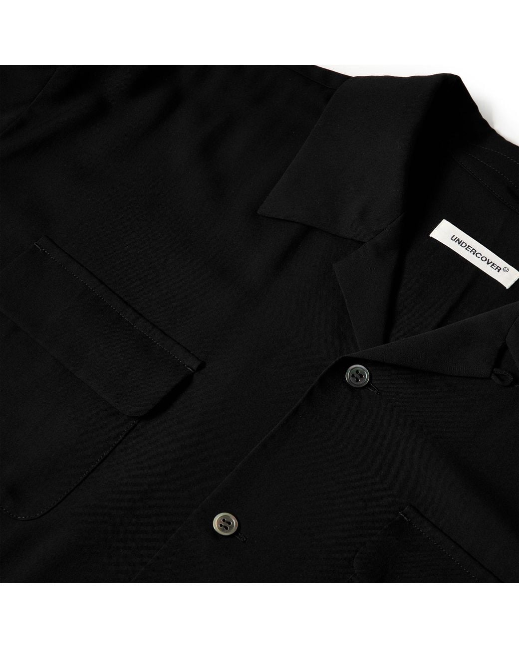 Undercover Black Contrast Short Sleeve Patterned Shirt for men