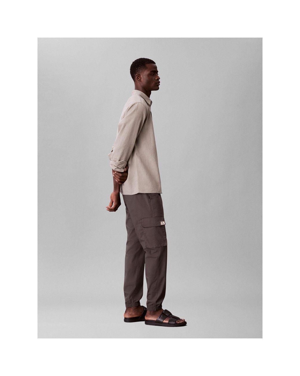 Calvin Klein Gray Skinny Cargo Trouser for men