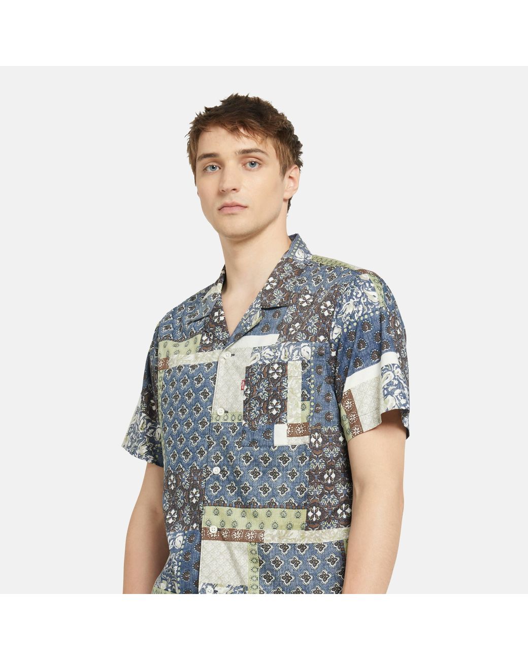 Levi's Blue Sunset Camp Short-Sleeve Bowling Shirt for men