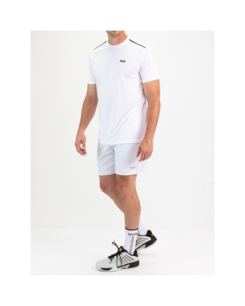 Sjeng Sports White S Tex Short Sleeve Performance Gym Top for men