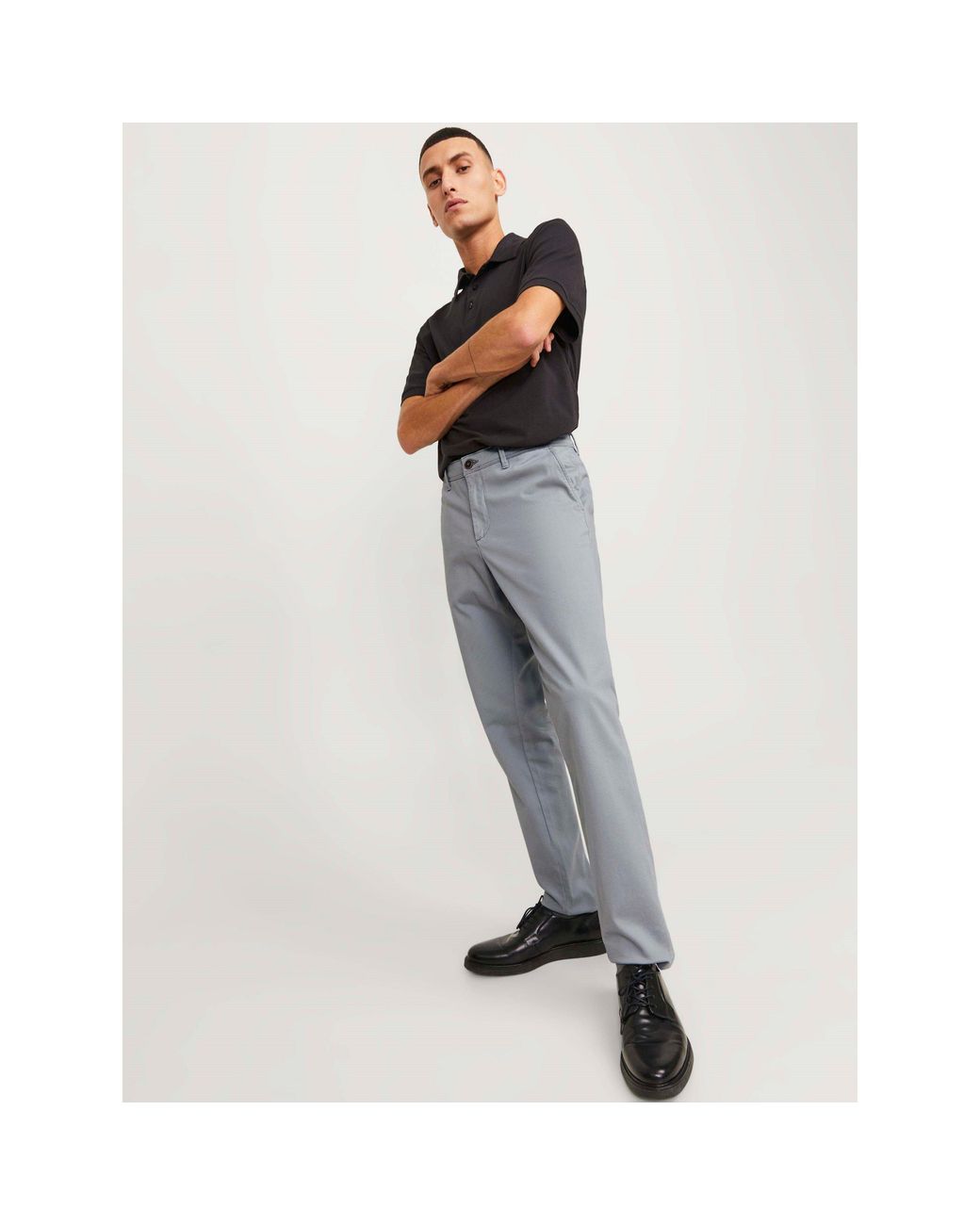 Jack & Jones Gray Marco Bowie Chinos for men