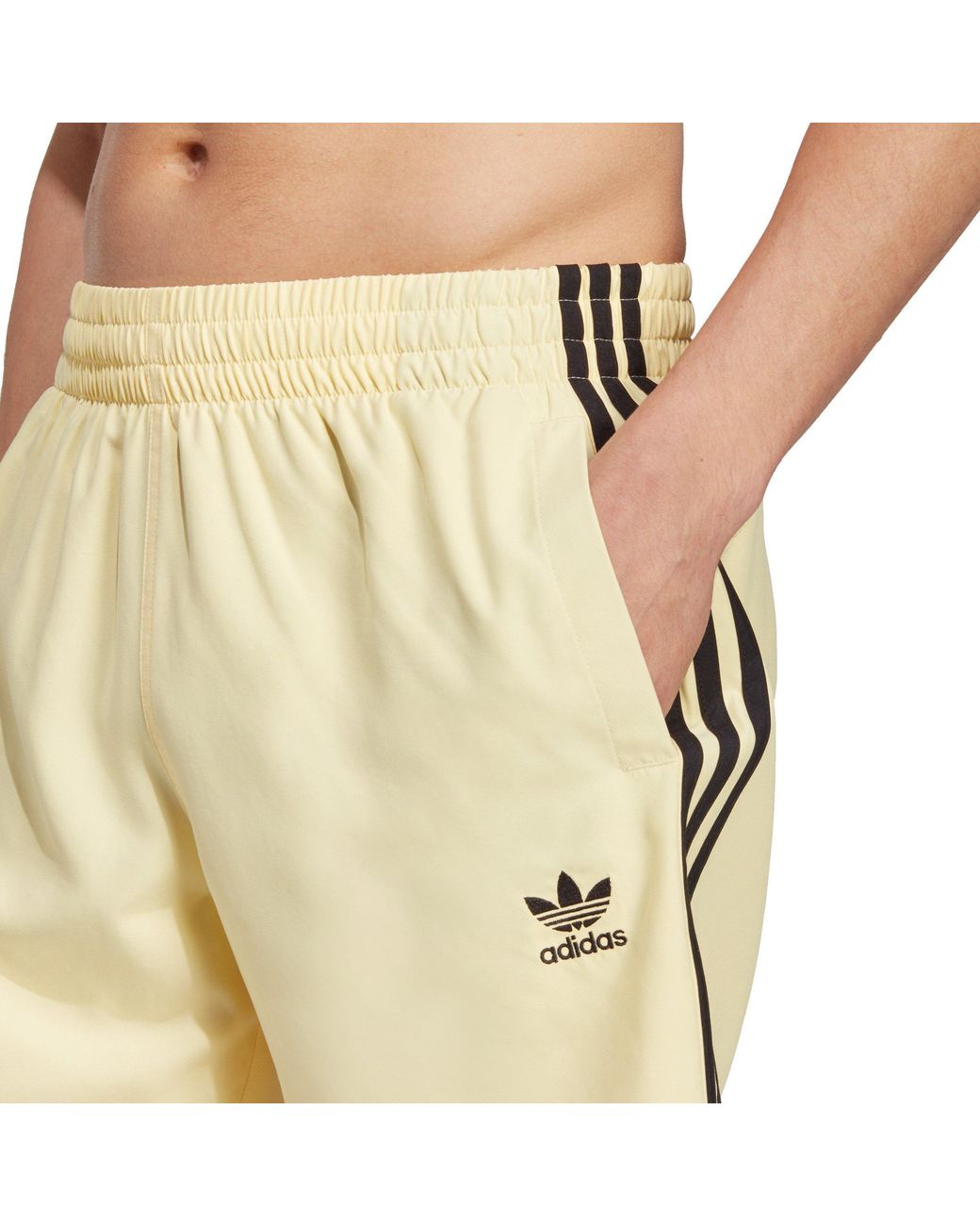 Adidas Originals Natural Adicolor 3-Stripes Swim Shorts for men
