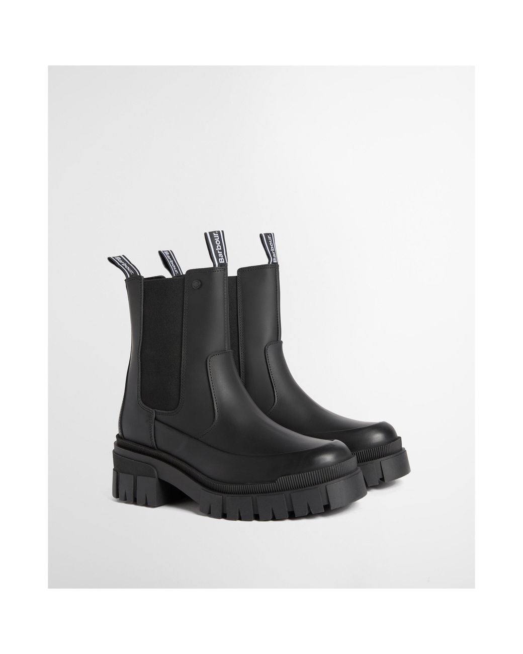 Barbour Black Sofie Modern Heritage Leather Chelsea Boots