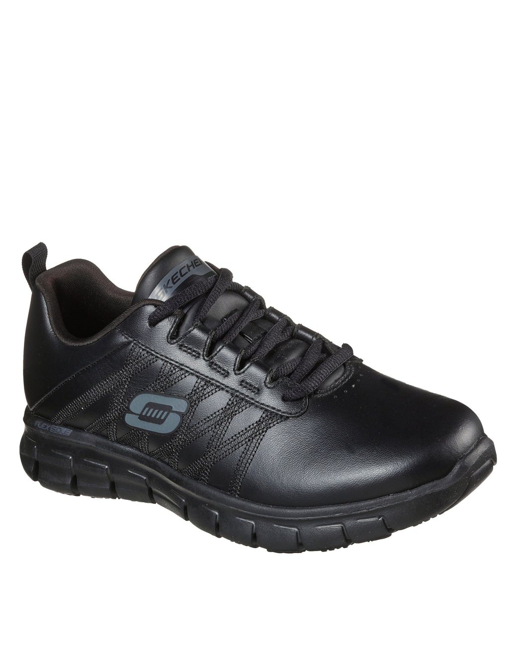 Skechers Black Lace Up Athletic W Sr Outsole Non Slip Shoes