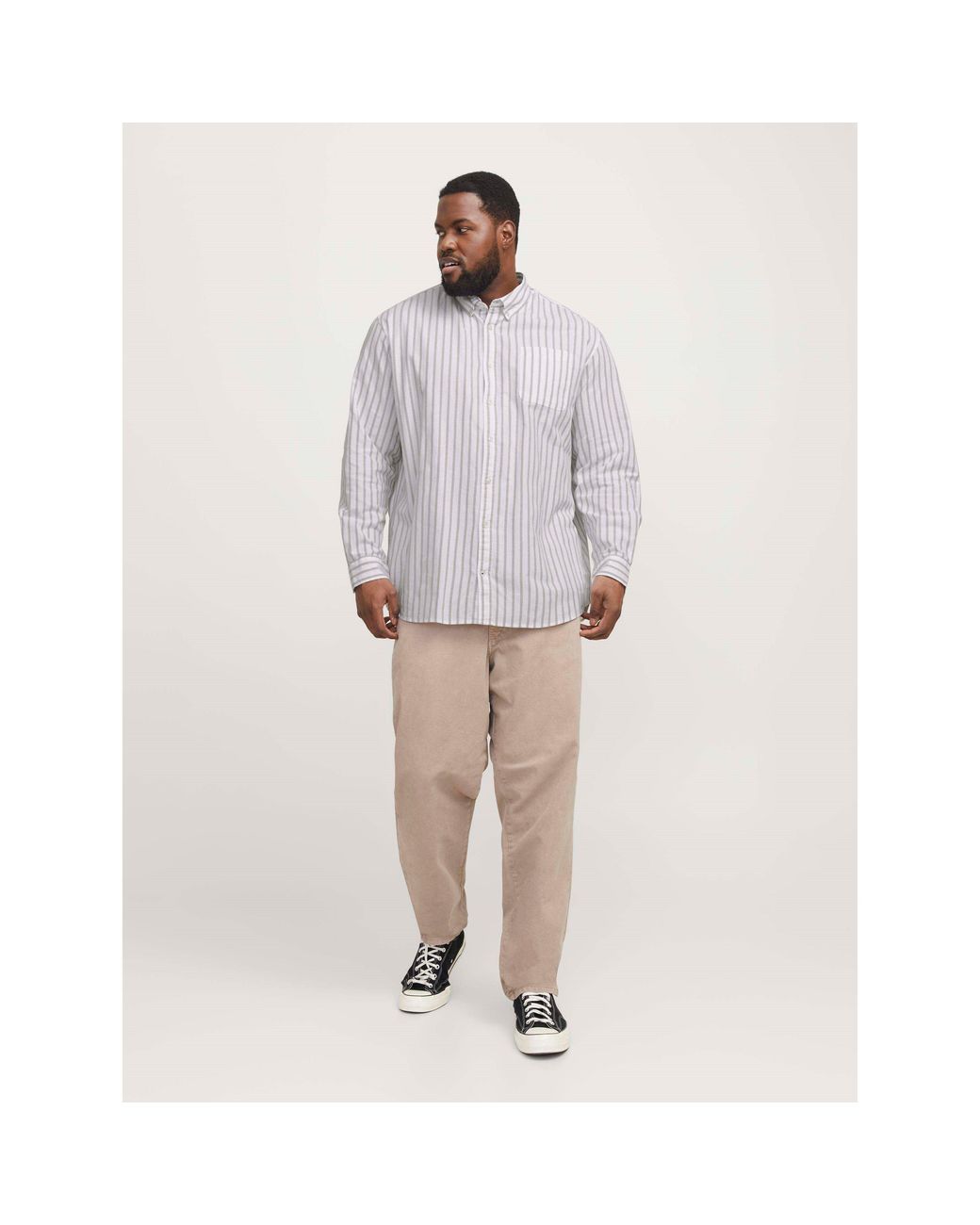 Jack & Jones White Long Sleeve Oxford Shirt for men