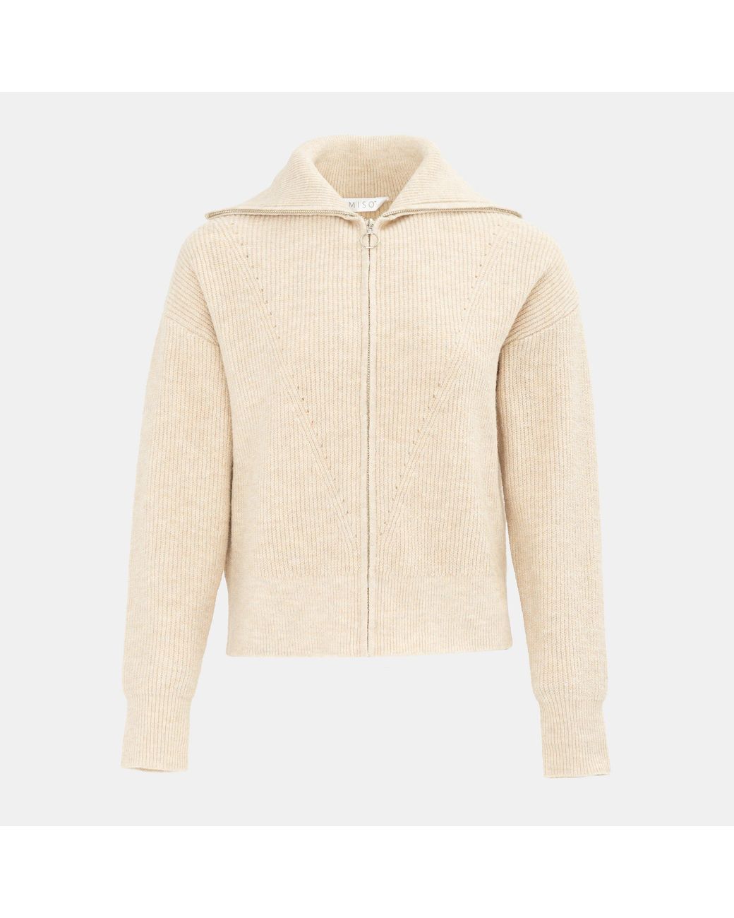 Miso Natural Knit Zip Up Cardigan