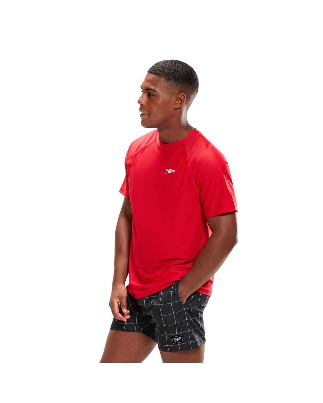 Speedo Red Short-Sleeve Performance Gym Top for men