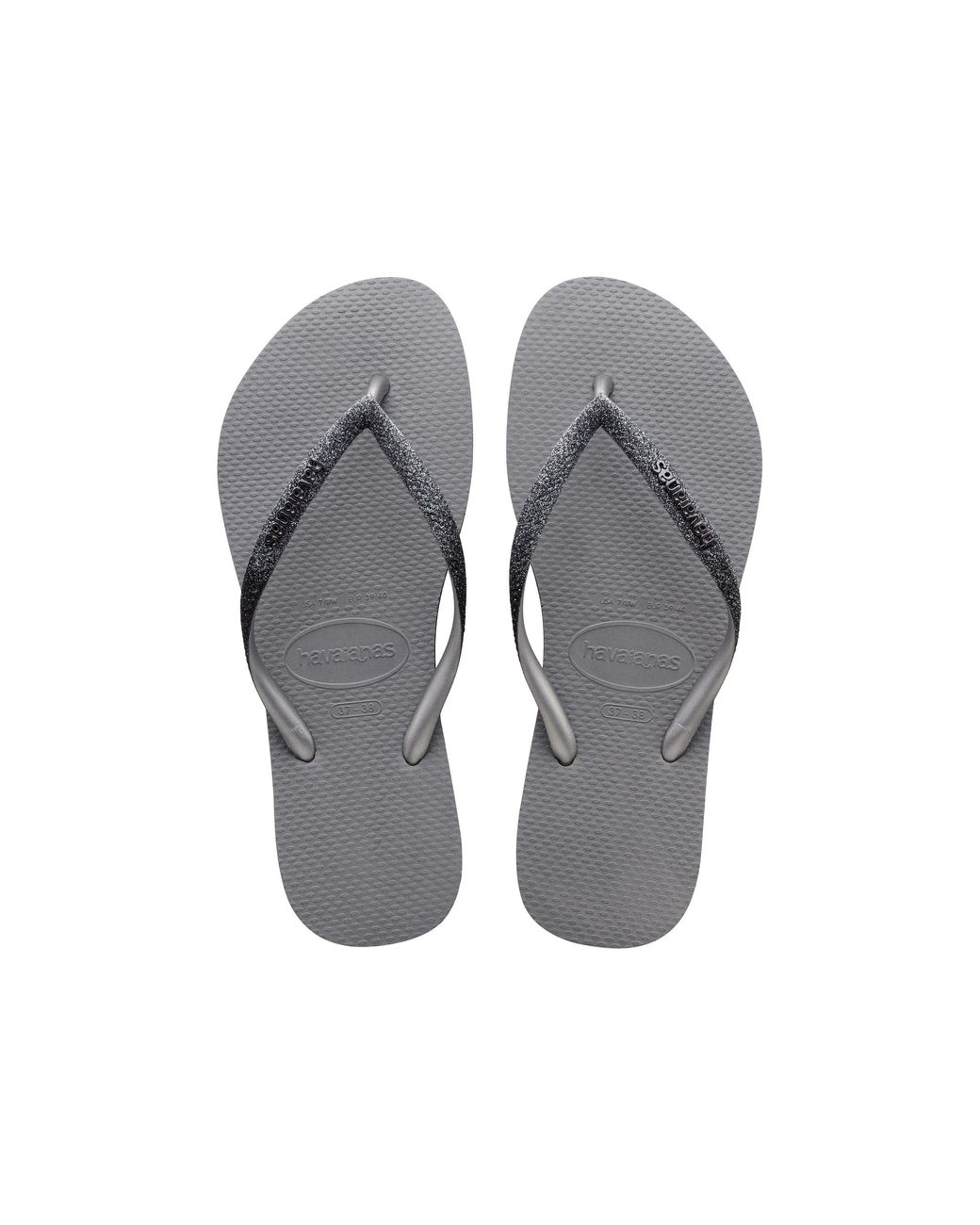 Havaianas Gray Slim Sparkle Ii Flip Flops