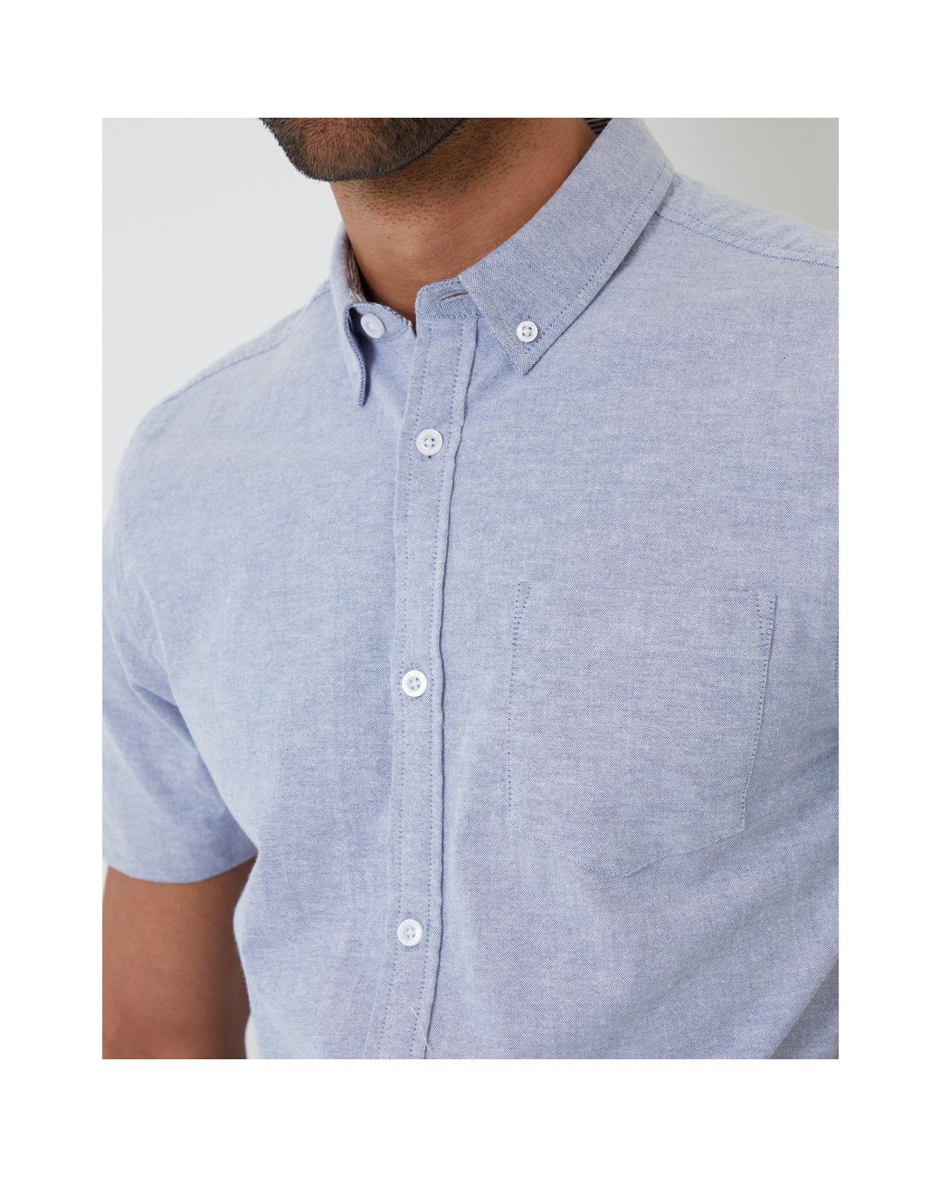 Saltwell Blue Short-Sleeve Oxford Shirt for men