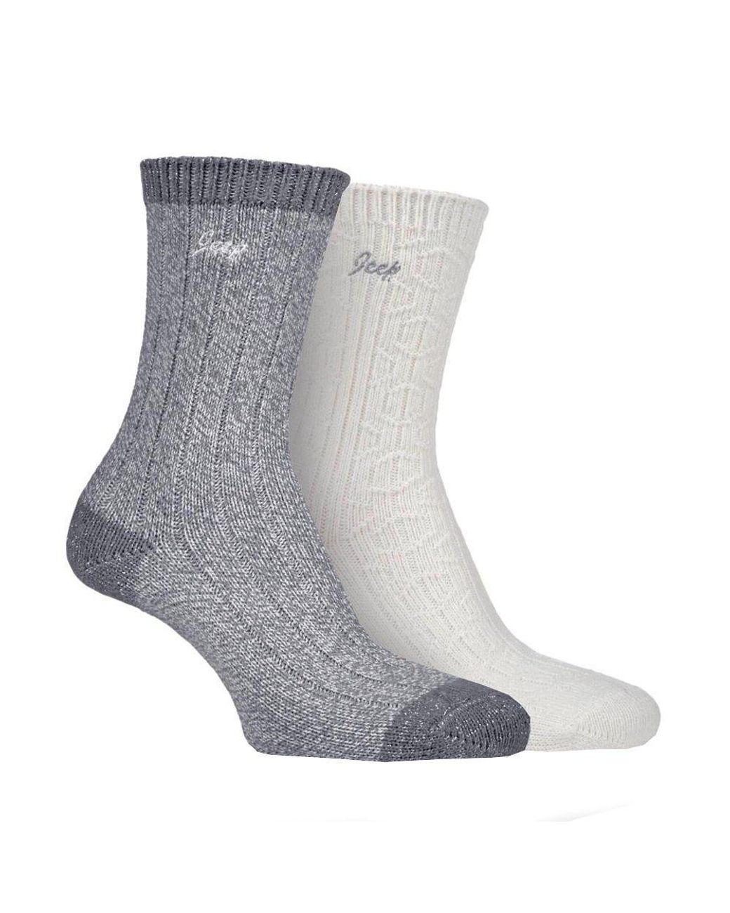 Jeep Gray 2 Pack Super Soft Boot Socks Ladies