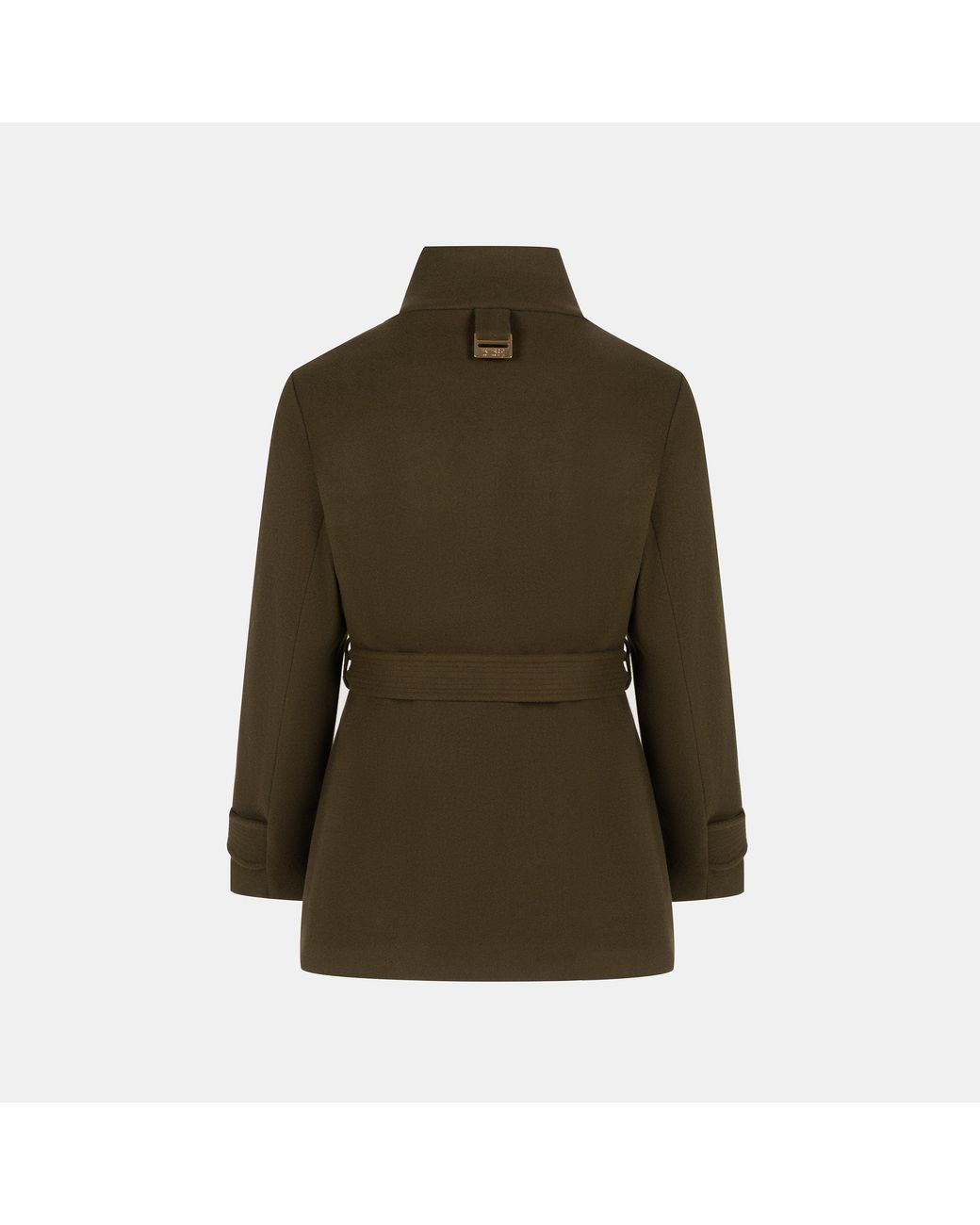 Biba Green Bobby Belted Long Sleeve Hip Length Pea Coat