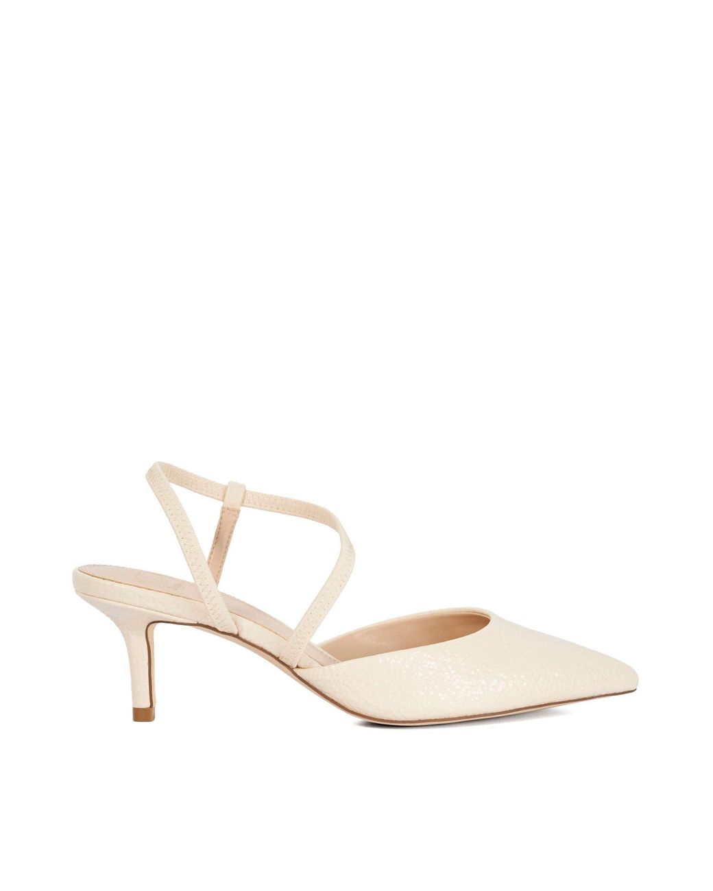 Dune White Chasing Stiletto Court Shoes