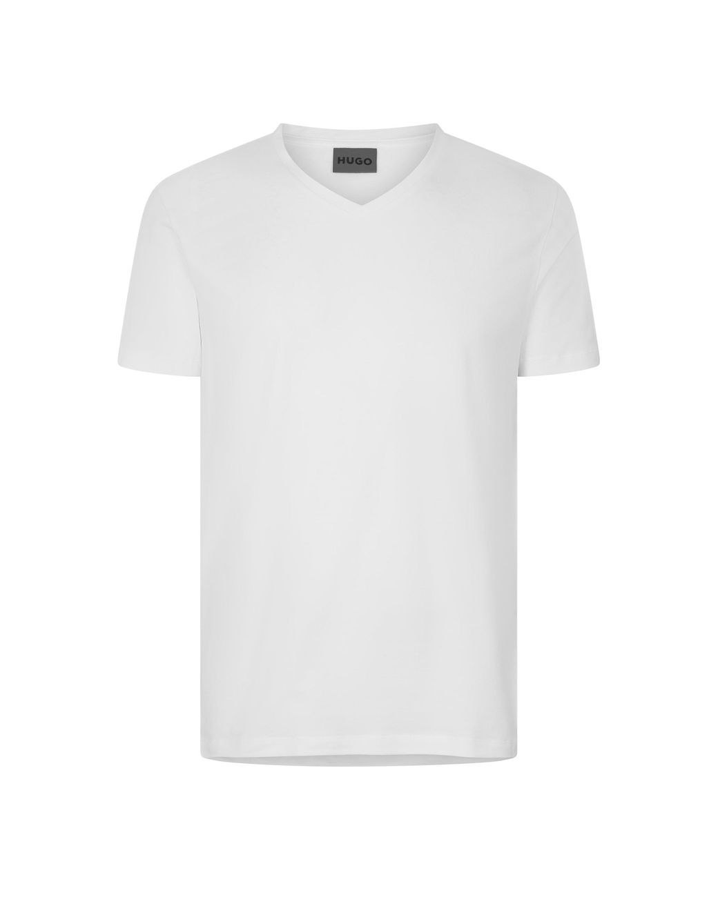 HUGO White Short Sleeve V Neck T Shirt for men