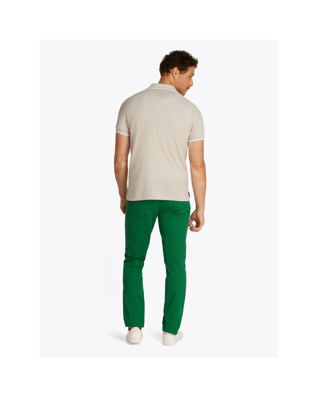 Tommy Hilfiger White Linen Pique Short Sleeve Polo Shirt for men
