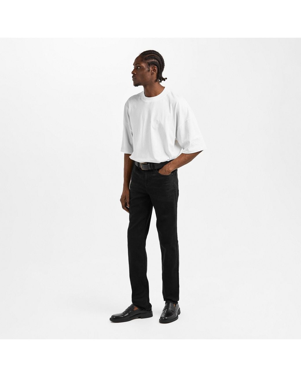7 For All Mankind Black Slimmy Slim Fit Jeans for men