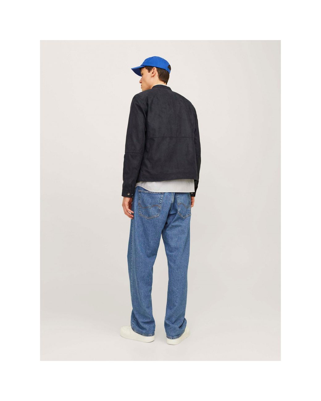 Jack & Jones Blue Dylan Biker Jacket for men