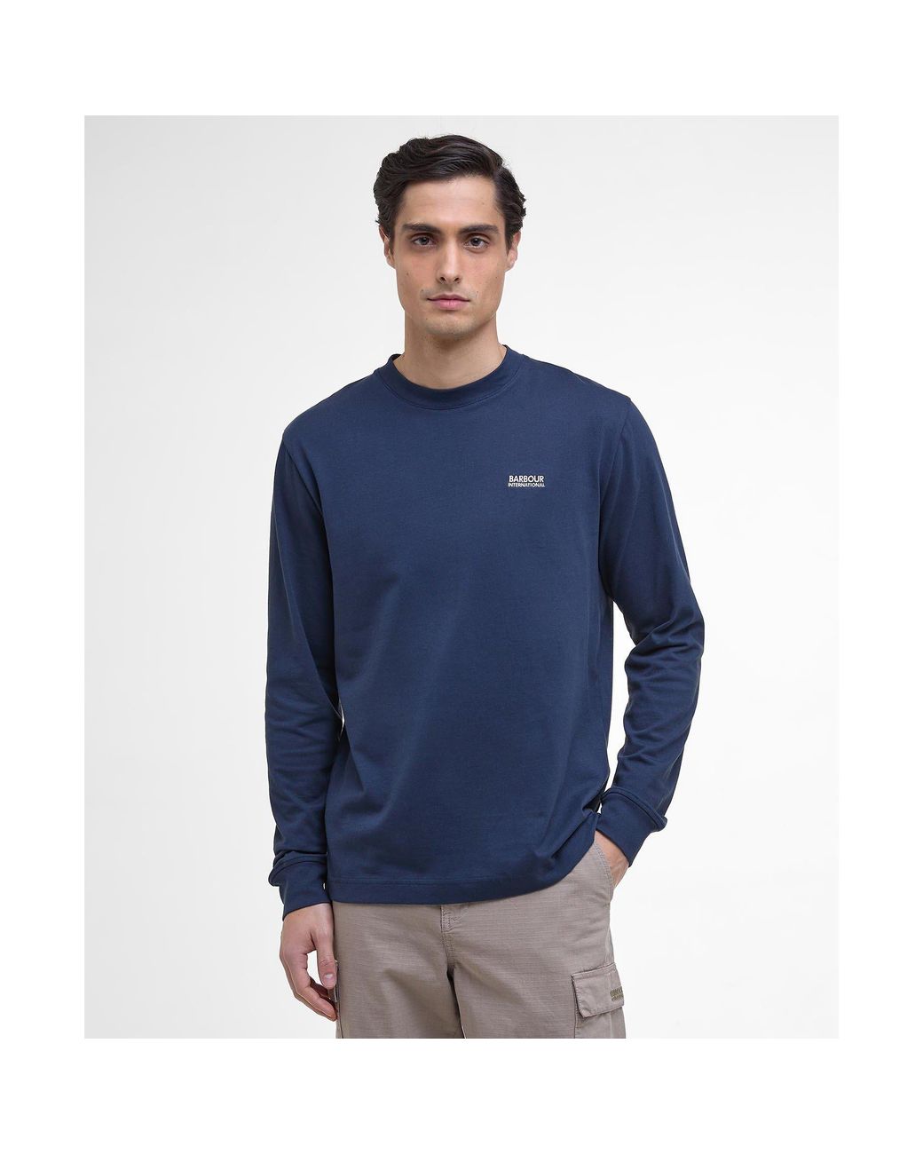 Barbour Blue Louis Long Sleeve T-Shirt for men