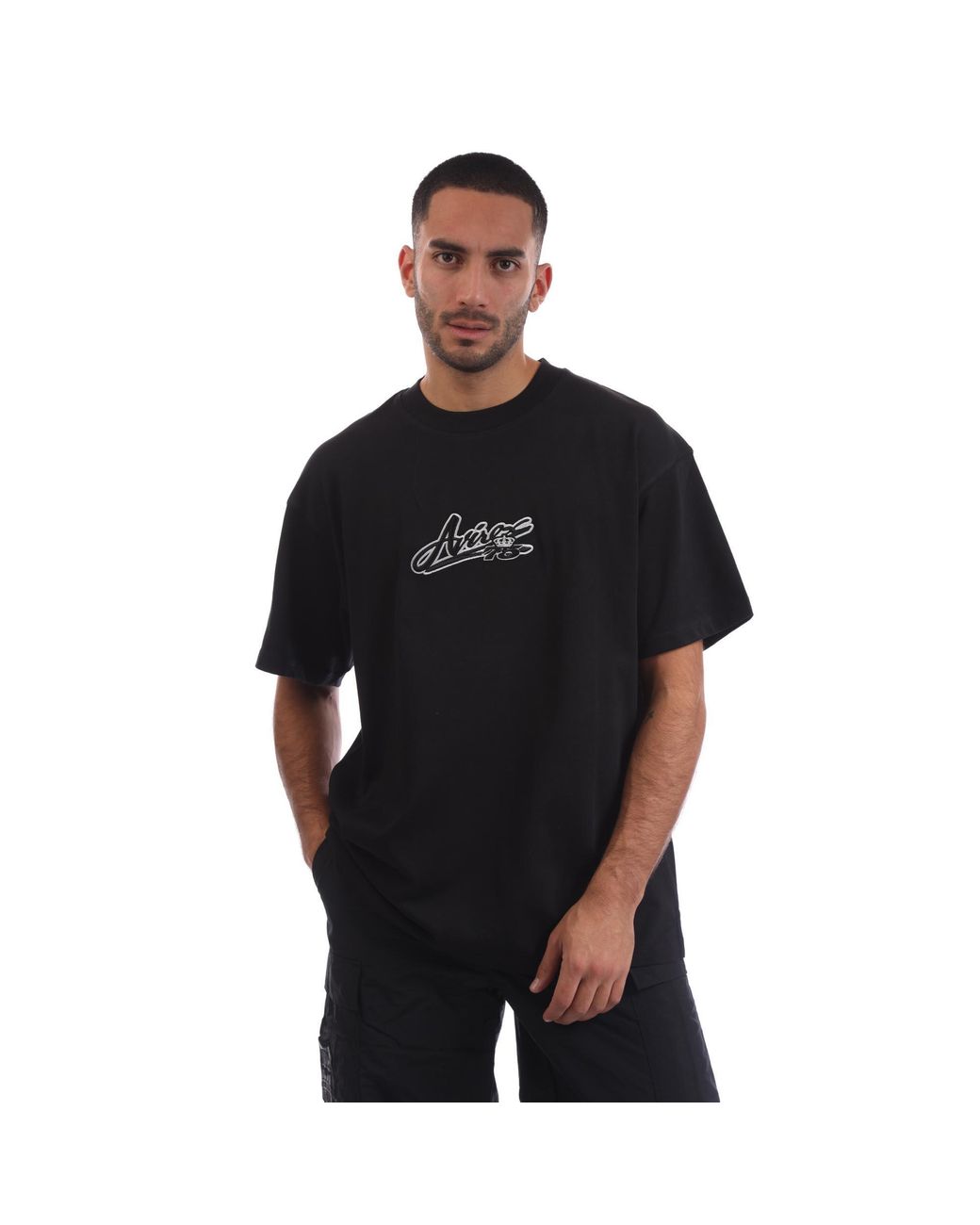 Avirex Black Rego Oversized Fit Oversized T-Shirt for men