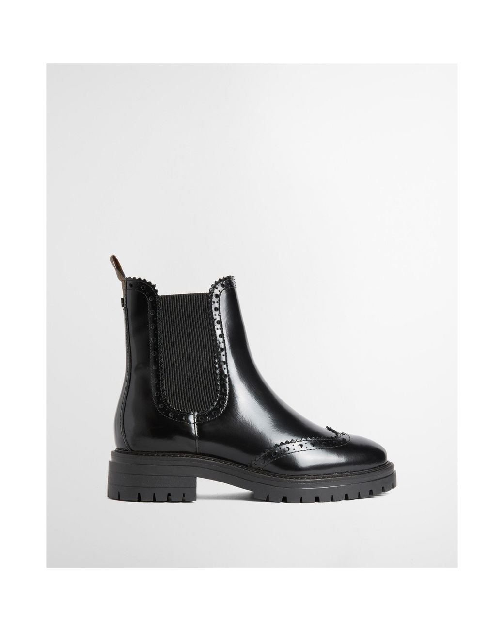 Barbour Black Fawne Leather Chelsea Boots