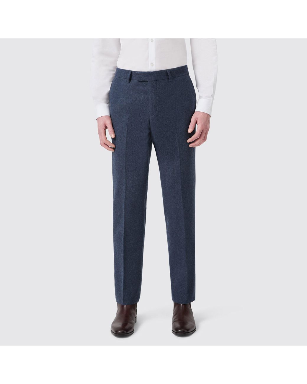 Without Prejudice Blue Archer Slim Fit Donegal Trousers for men
