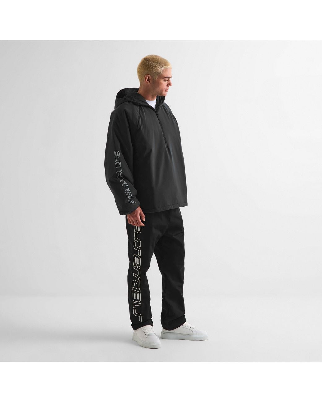 Fear Of God Black Open Hem Fleece Jogging Bottoms for men