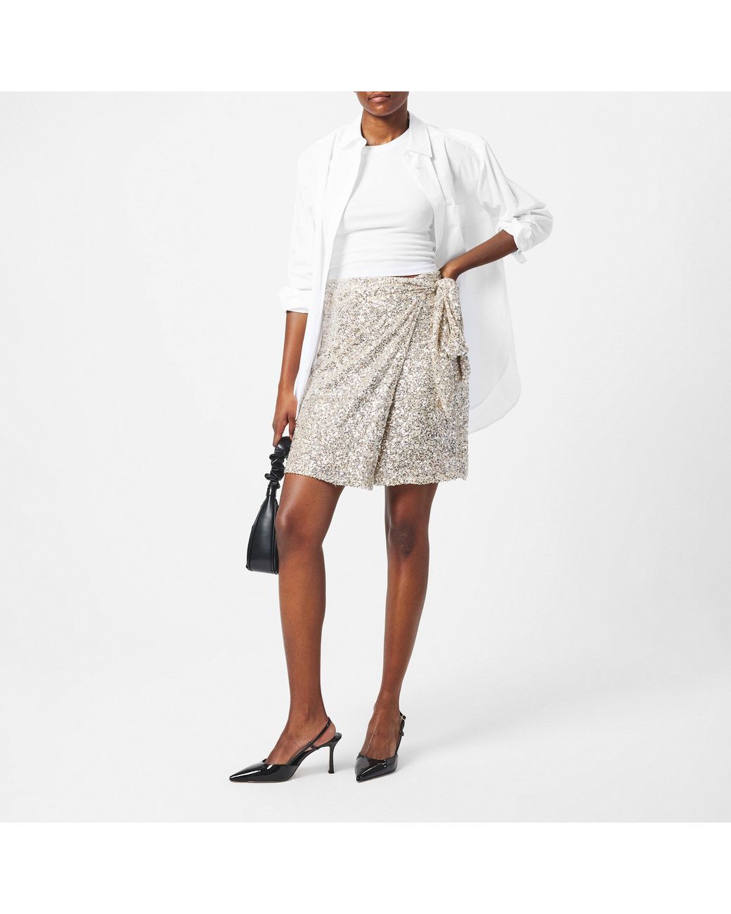 Never Fully Dressed Metallic Sequin Jaspre Mini Skirt