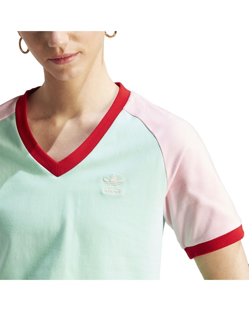 Adidas Originals Blue V-Neck T-Shirt