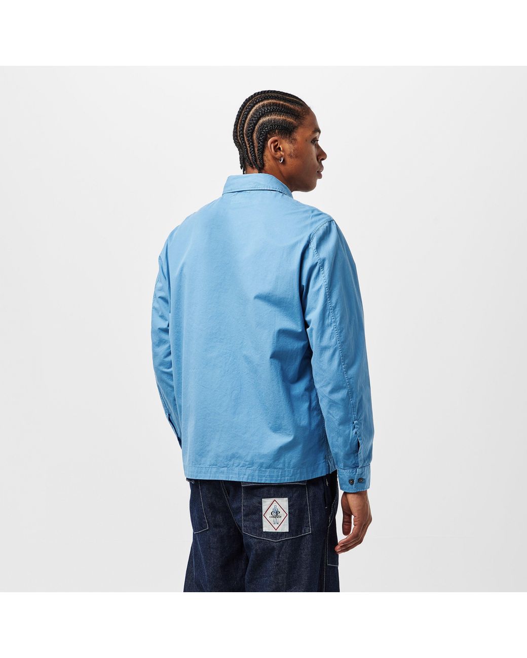C P Company Blue Gabard Overshirt for men