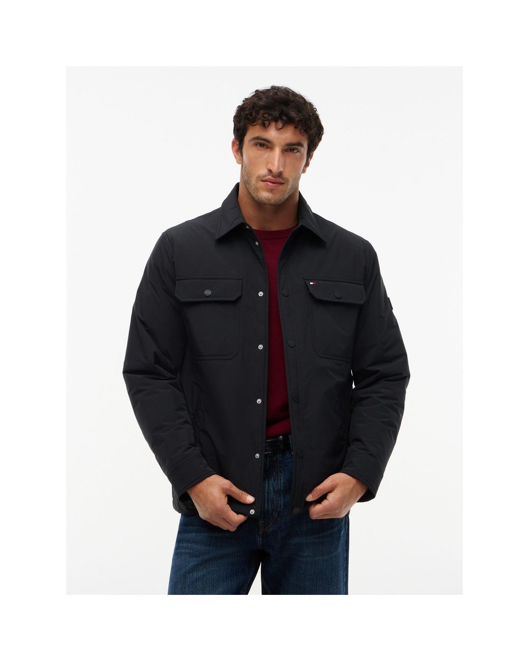 Tommy Hilfiger Blue Packable Lightweight Long-Sleeve Overshirt for men