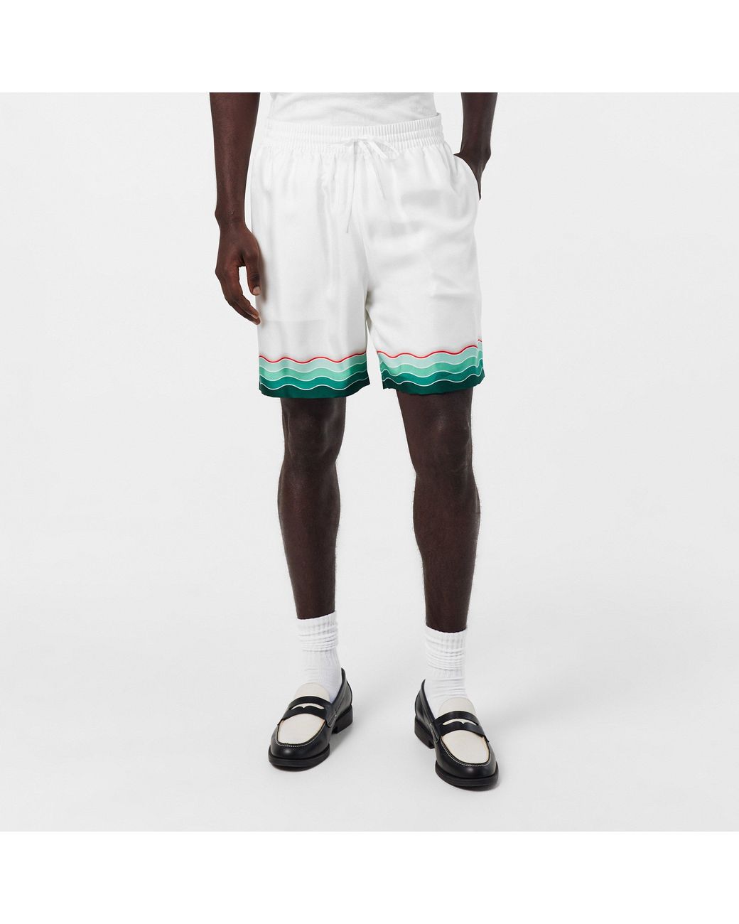 Casablanca White Mount Woven Tracksuit Shorts for men