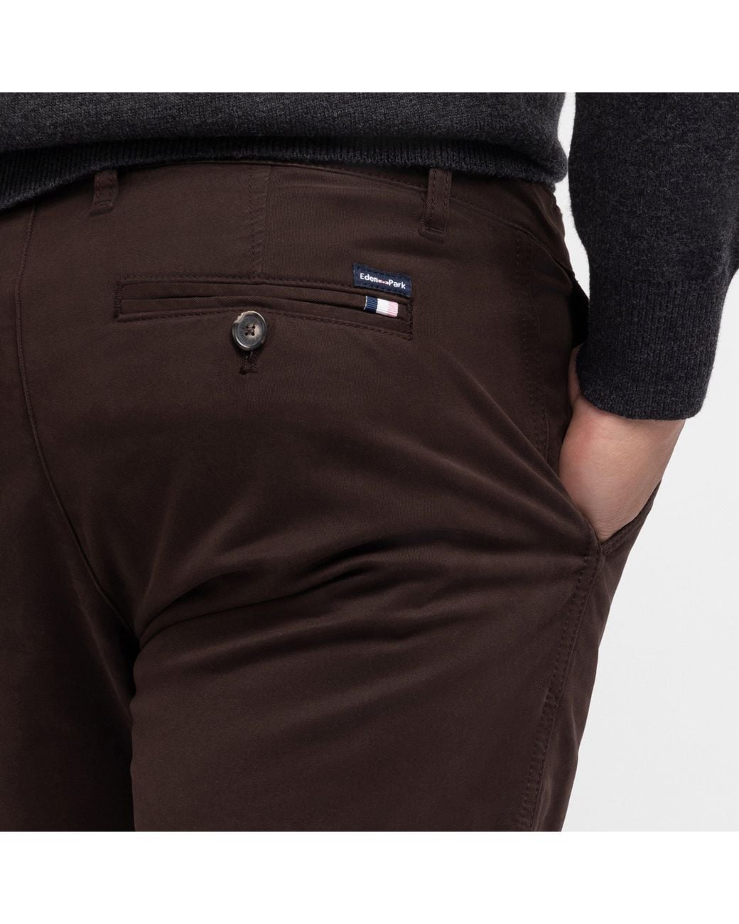 Eden Park Brown Straight-Leg Dark Chinos for men