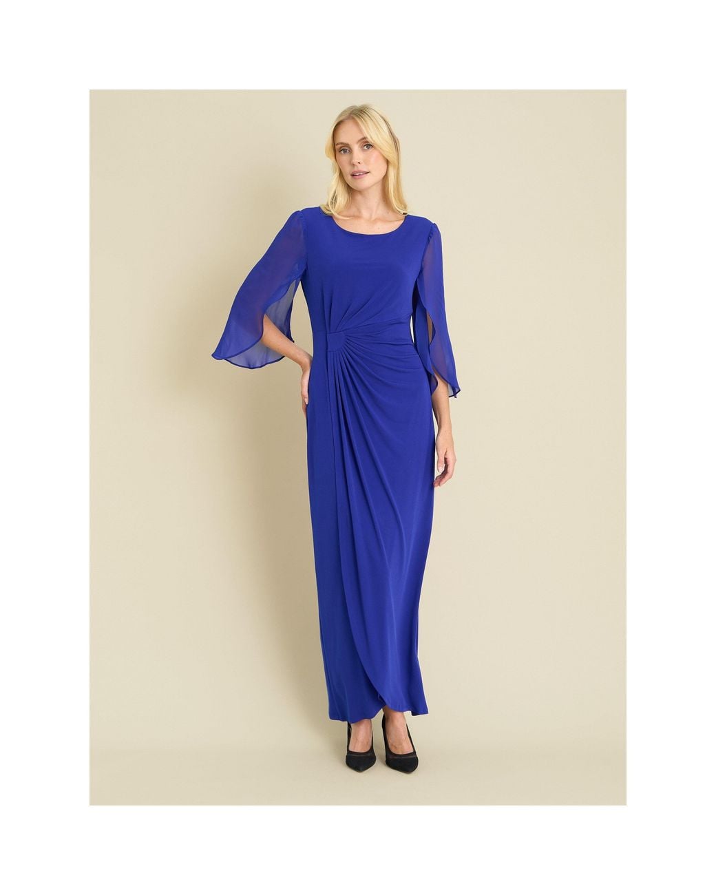 Gina Bacconi Blue Iulia Printed Sheath Dress