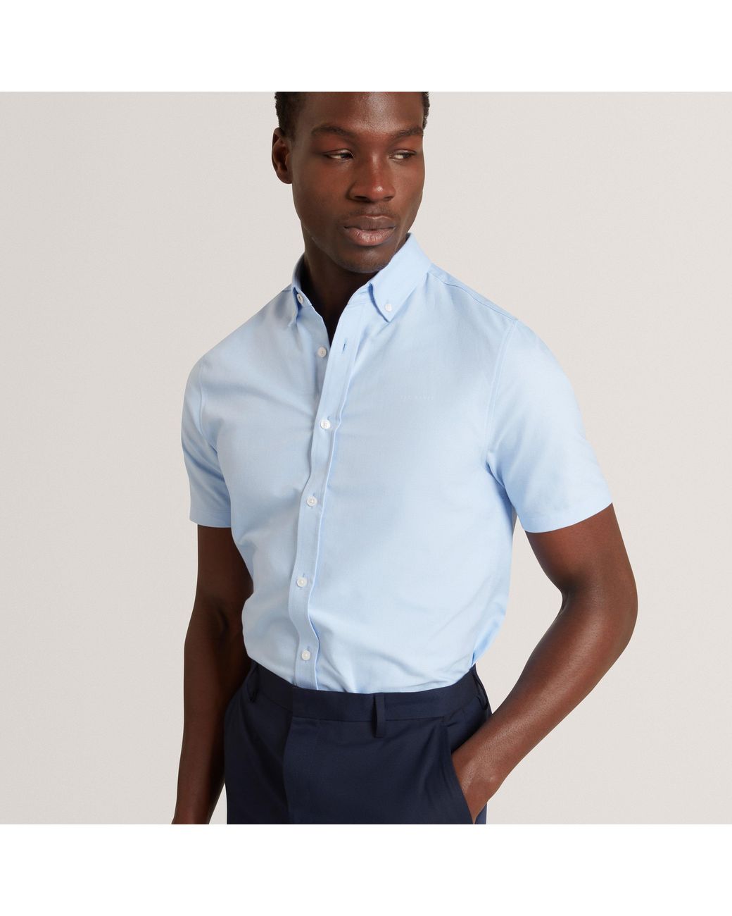 Ted Baker Blue Ss Reg Fit Oxford Shirt for men