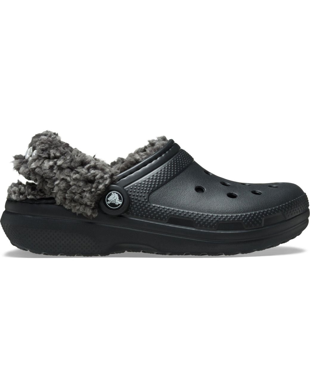 CROCSTM Black Classic Fleece Mule Slippers