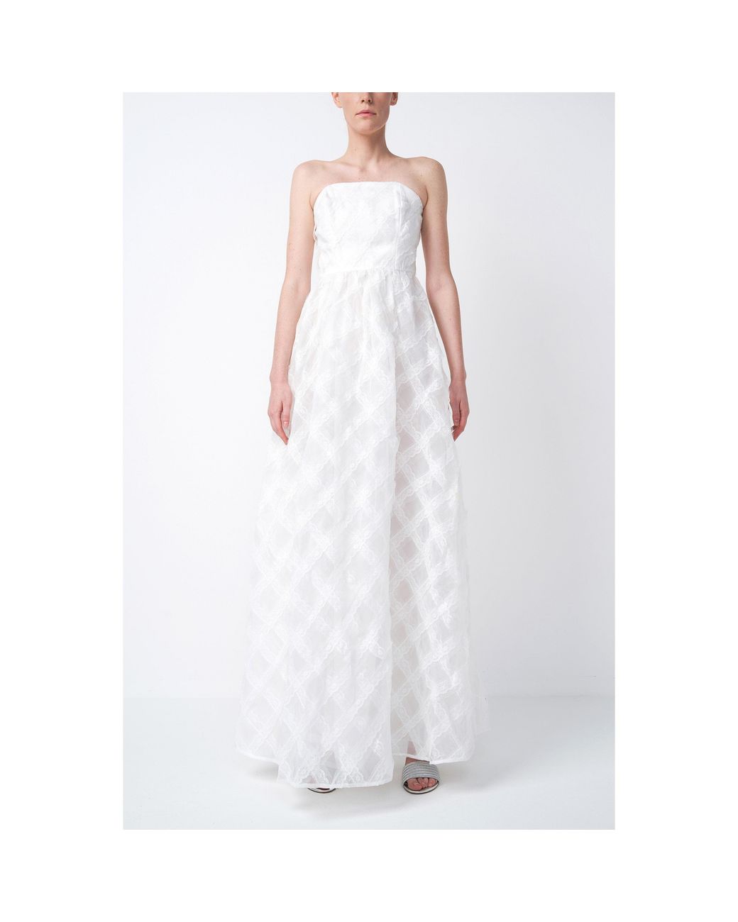 True Decadence White Wrap Maxi Bandeau Dress