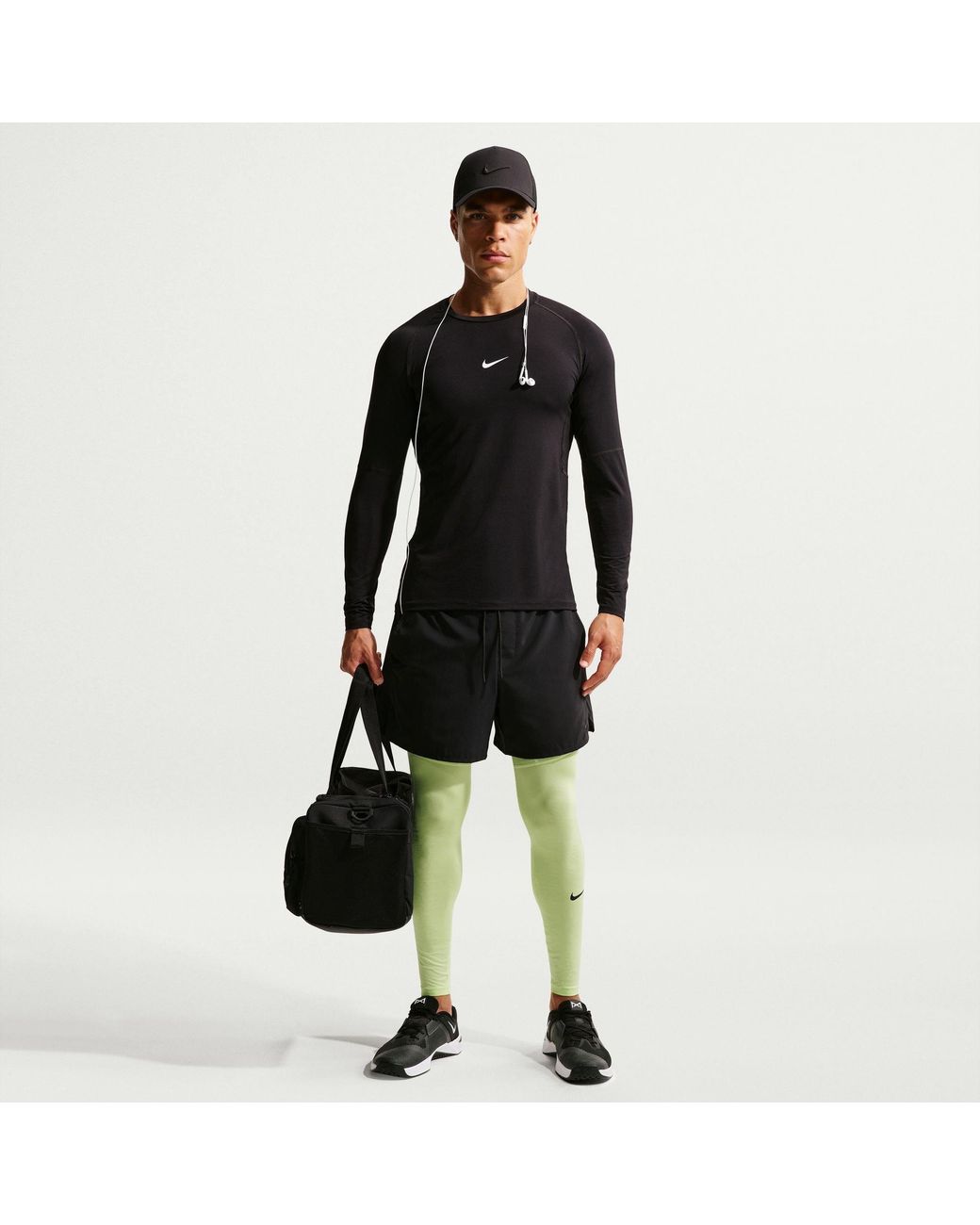 Nike Green Dri-Fit Compression-Fit Performance Tights for men