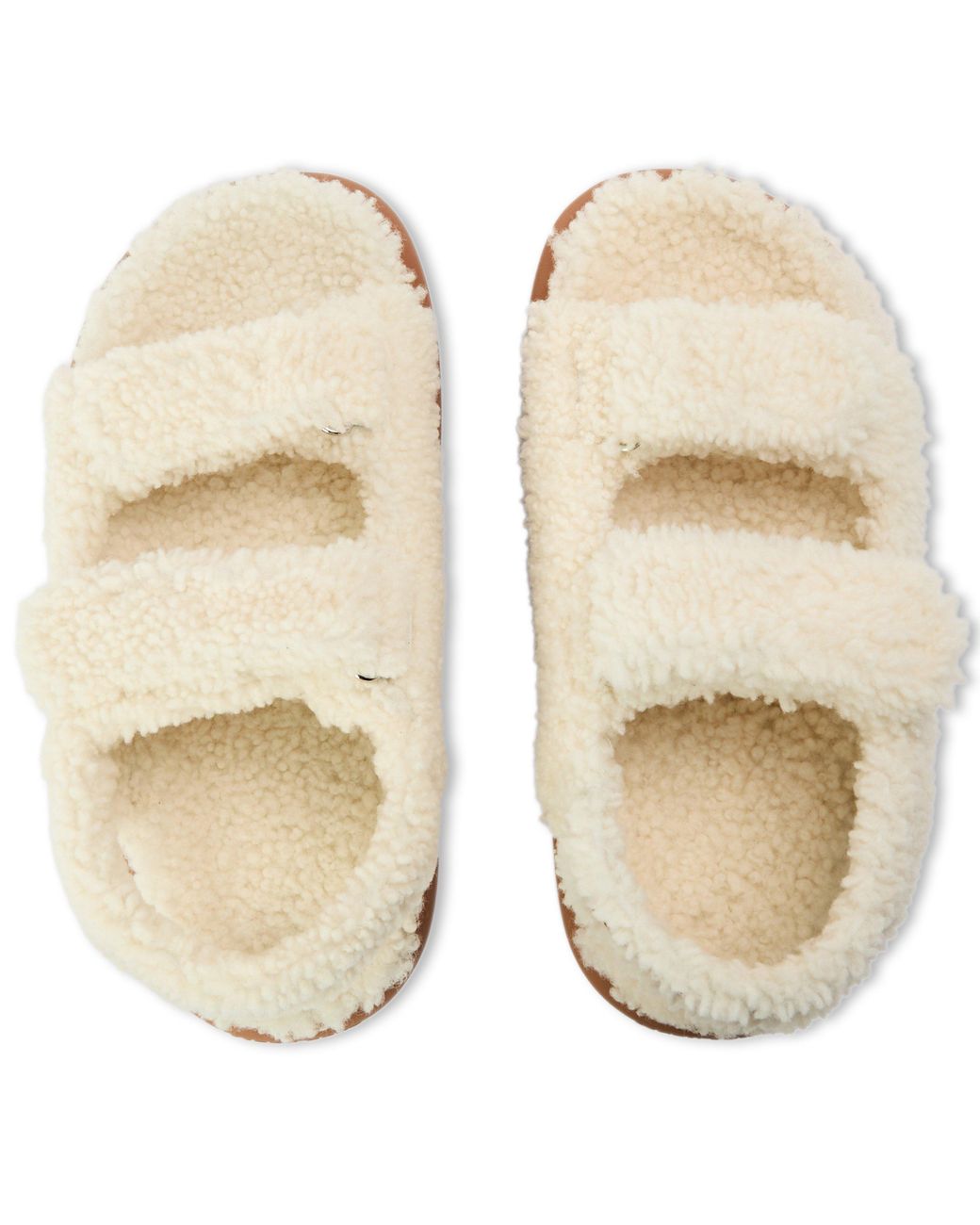 Moon Boot White Shearling Flatform Sandals