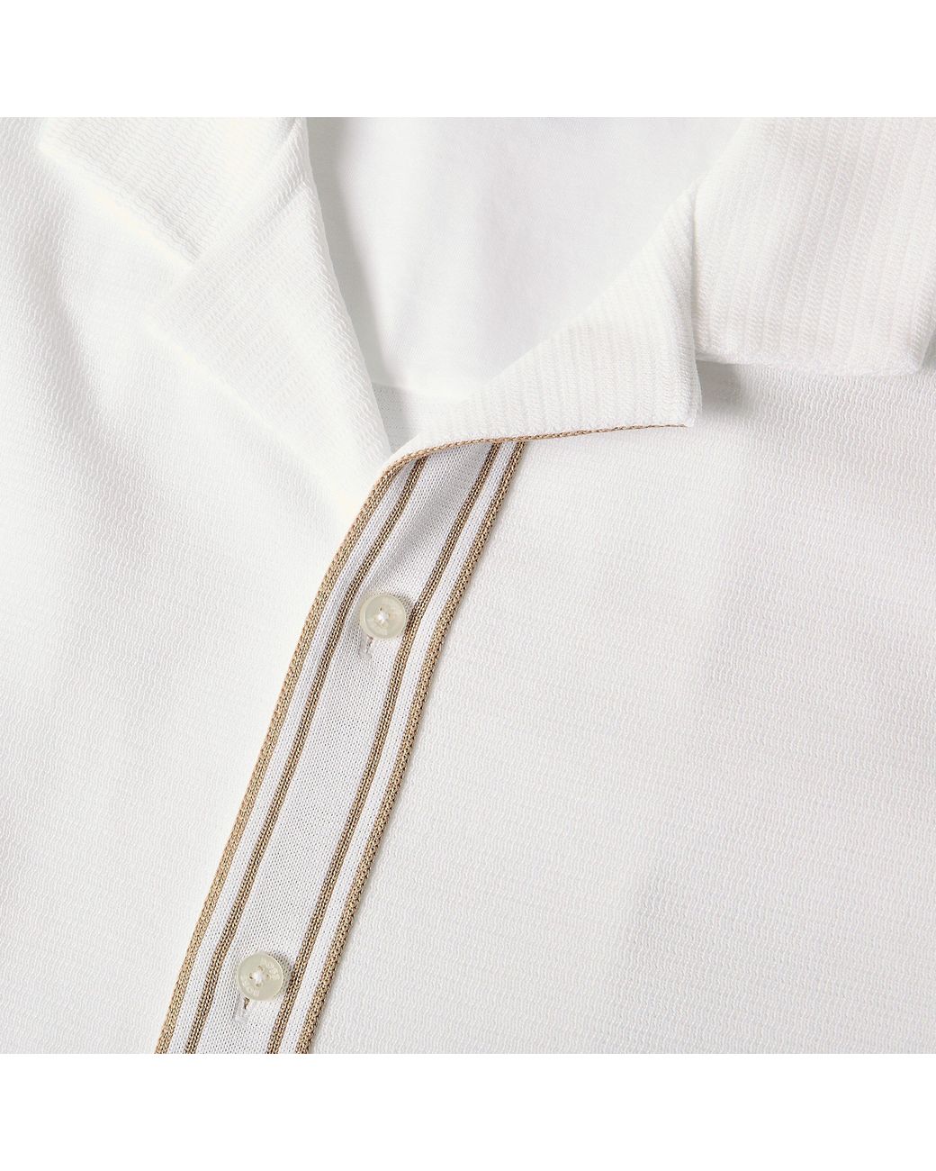 Boss White Pasini Short Sleeve Collared Shirt With Contrast Trim for men