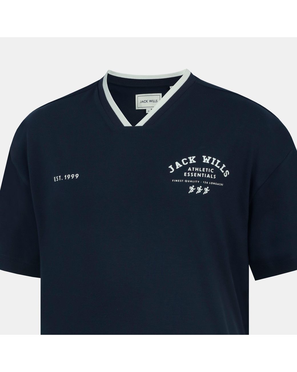Jack Wills Blue V-Neck Short Sleeve Oversized T-Shirt for men