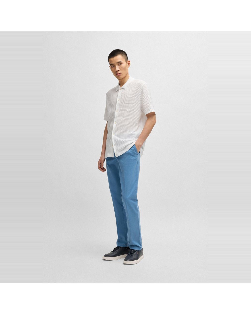 Boss Gray C-Palladio 120 Cotton Short Sleeve Polo Shirt for men