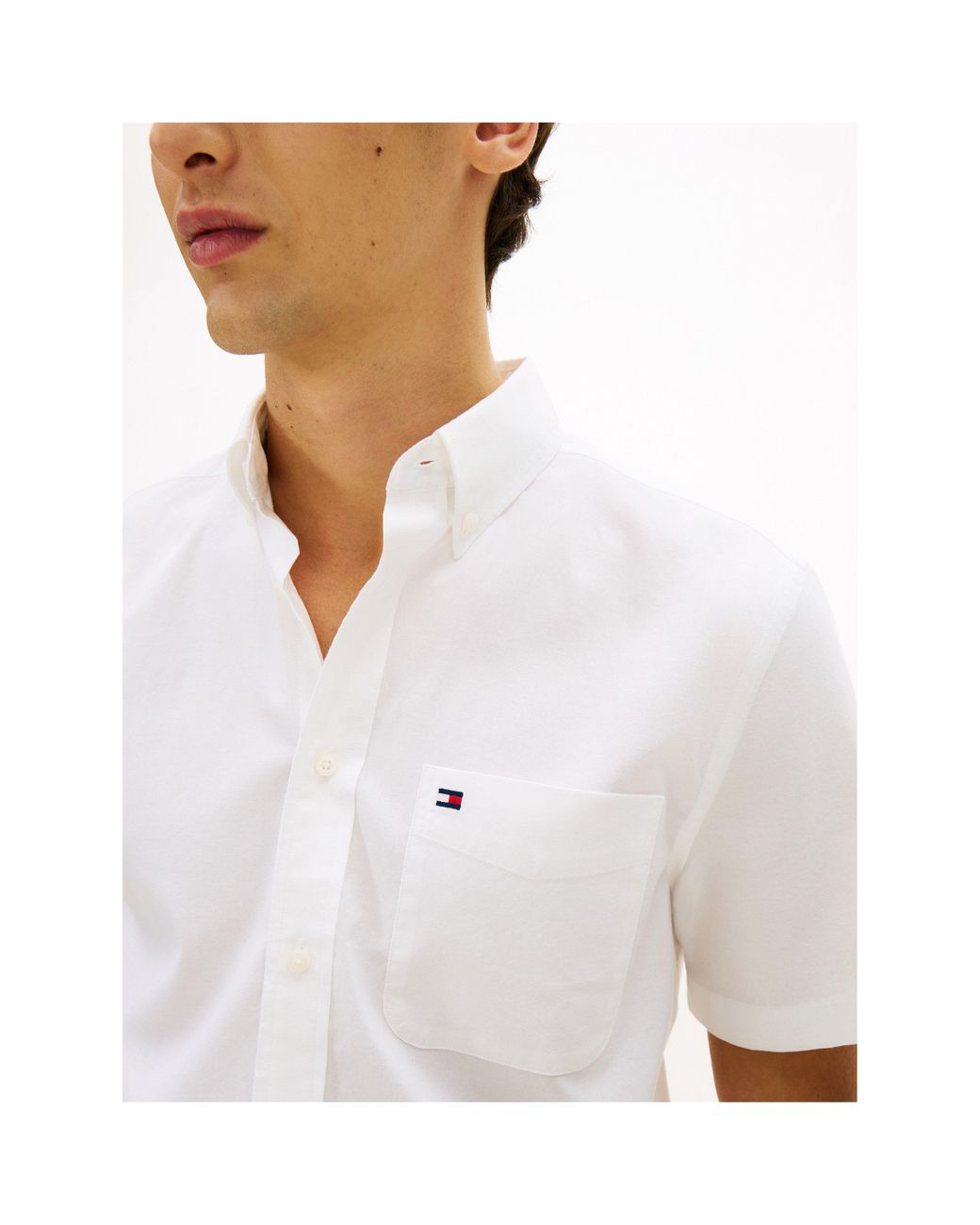 Tommy Hilfiger White Short Sleeve Plain Shirt for men