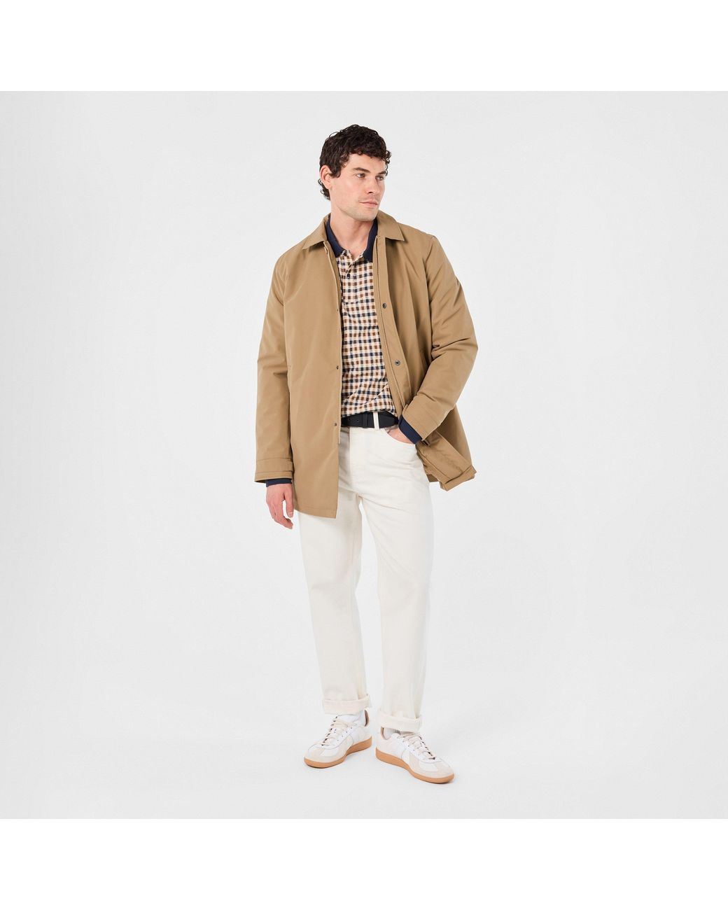 Aquascutum Natural Aquact Mid-Length Weatherproof Trench Coat for men