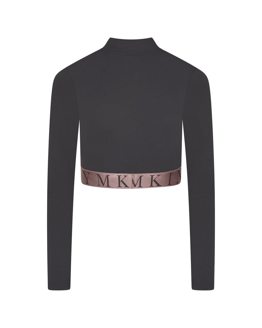 Gym King Gray Impact Quarter Zip Funnel Neck Crop Top