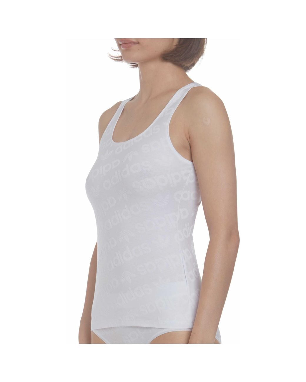 Adidas Originals White Originals All-Over Logo Vest