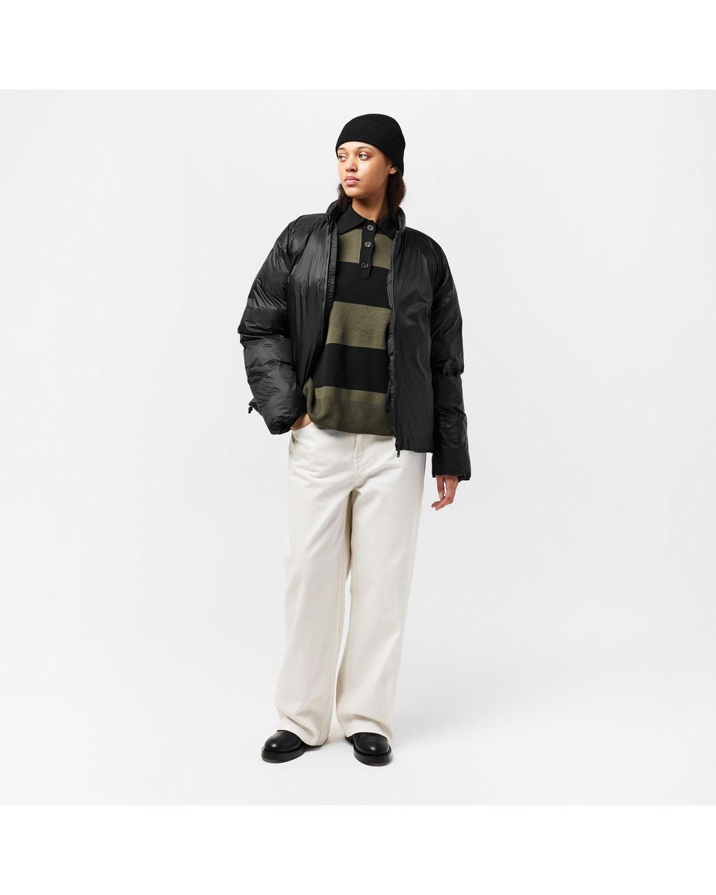 Rains Black Kevo Medium Puffer Jacket
