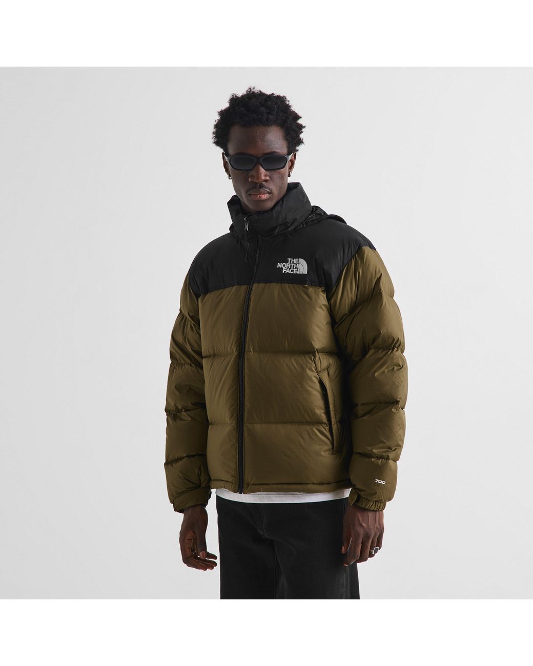 The North Face Green 1996 Retro Nuptse Goose Down Short Puffer Jacket for men