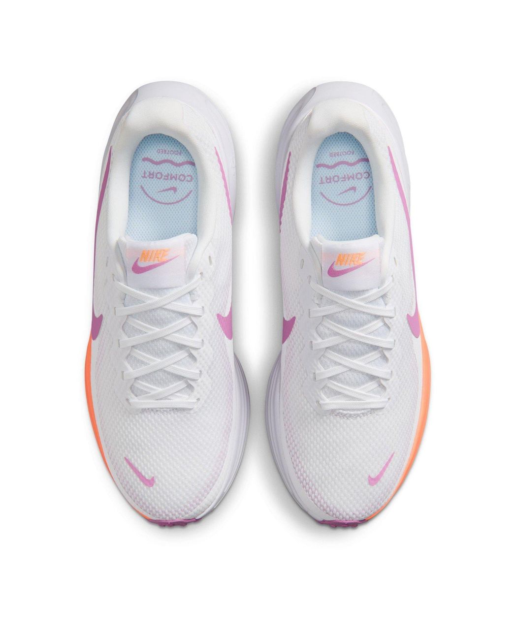 Nike White Revolution 8 Road Running Shoes