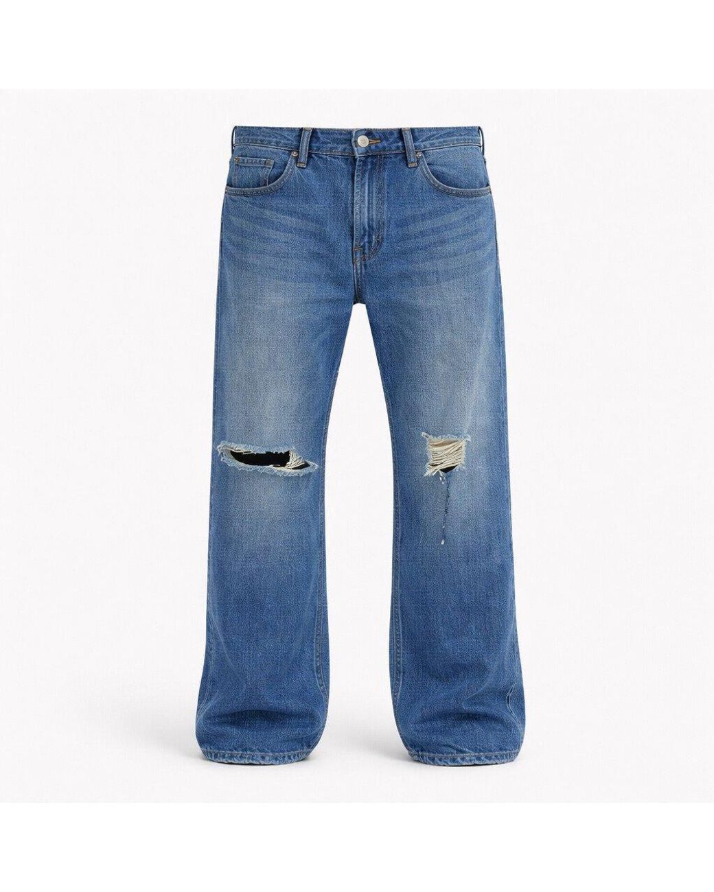 Firetrap Blue Rip Jean Straight Leg Jeans for men